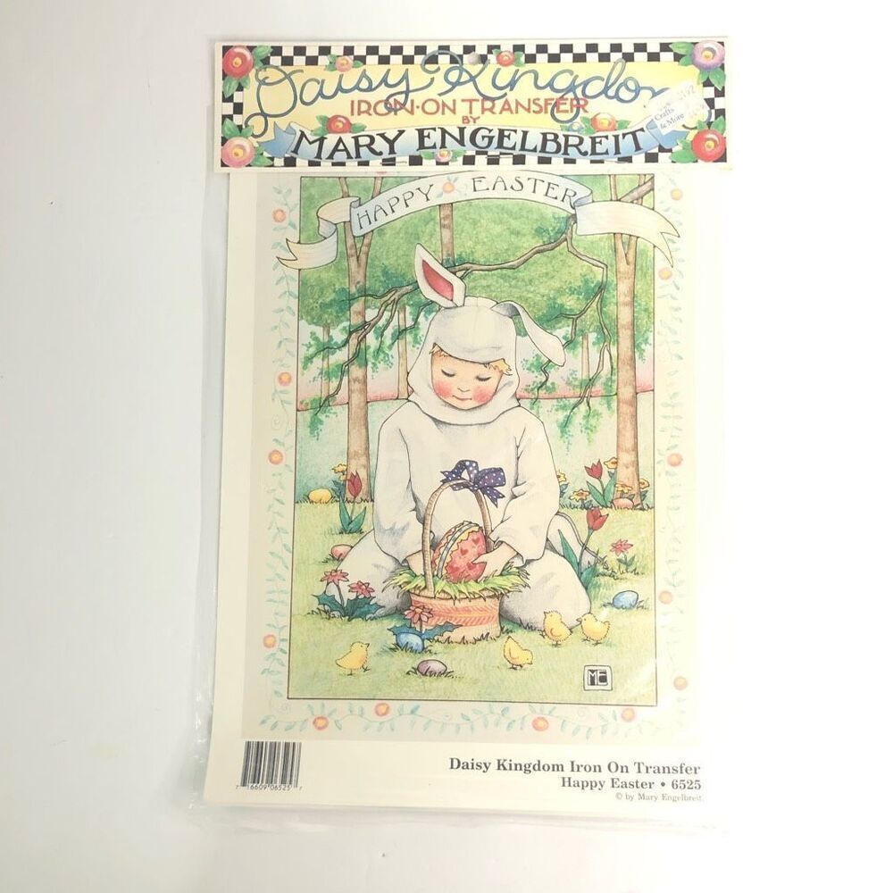 daisy kingdom iron on transfer happy easter 6525 by mary engelbreit‎ vintage 90s